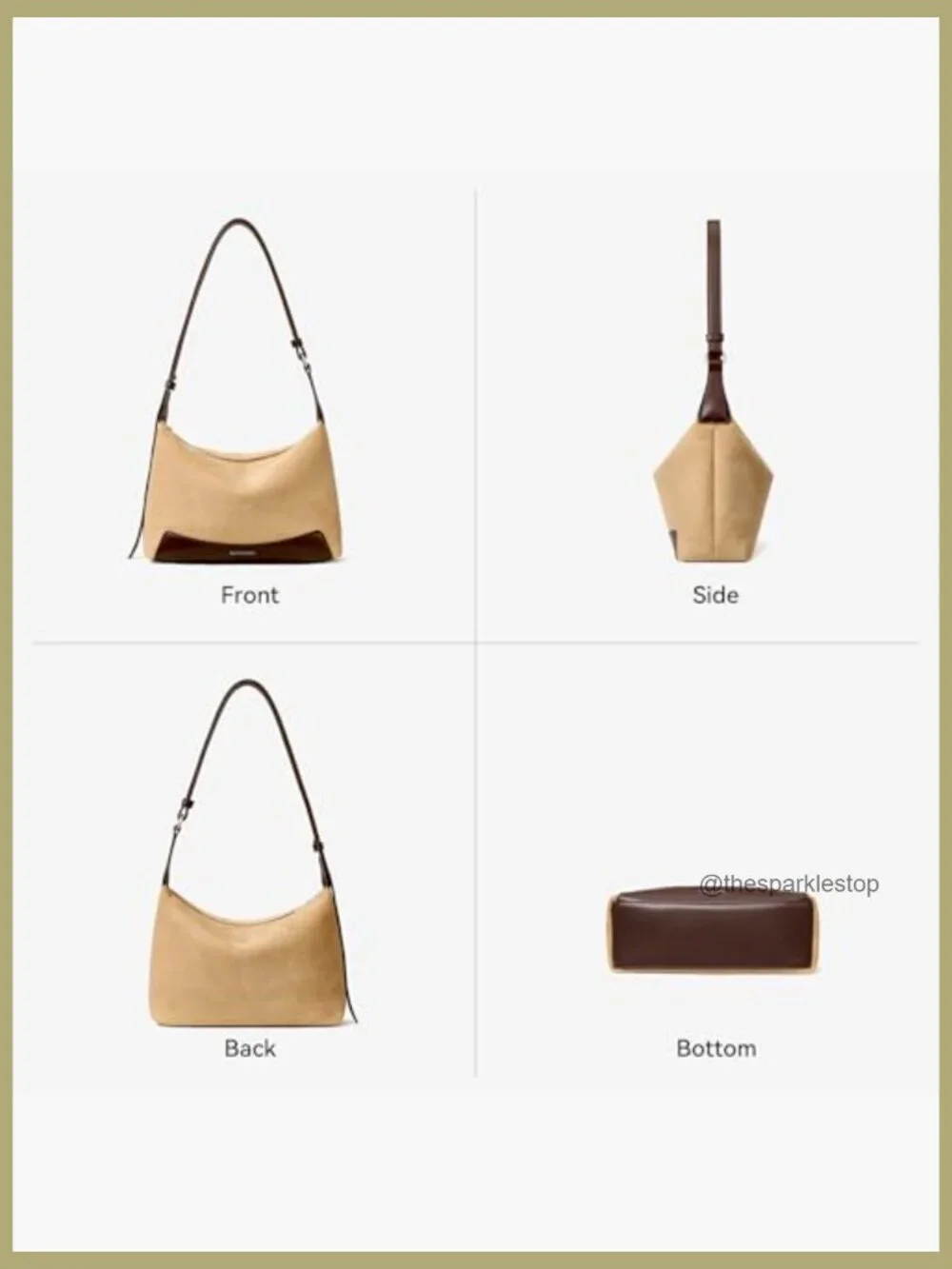 Soft Suede & Pebbled Vegan Leather Crossbody Hobo Bag Adjustable Strap